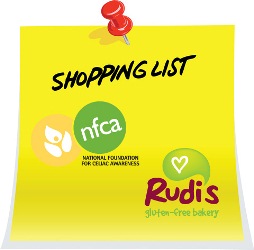 Shopping List with NFCA and Rudi's Gluten-Free Bakery